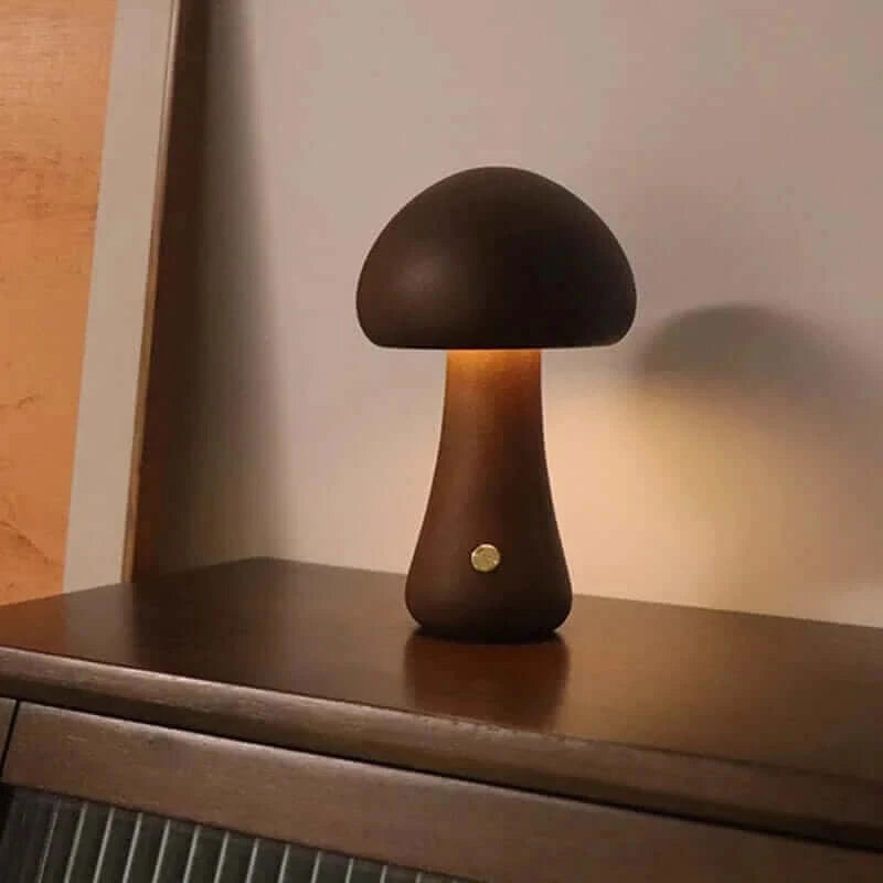 Wood Mushroom Lamp