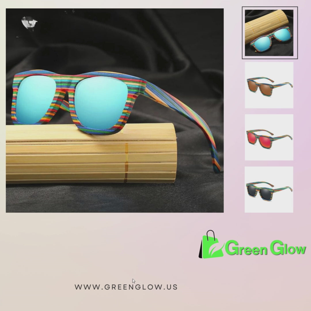 Handmade Wooden Colorful frame Sunglasses Polarized Gafas Eyewear