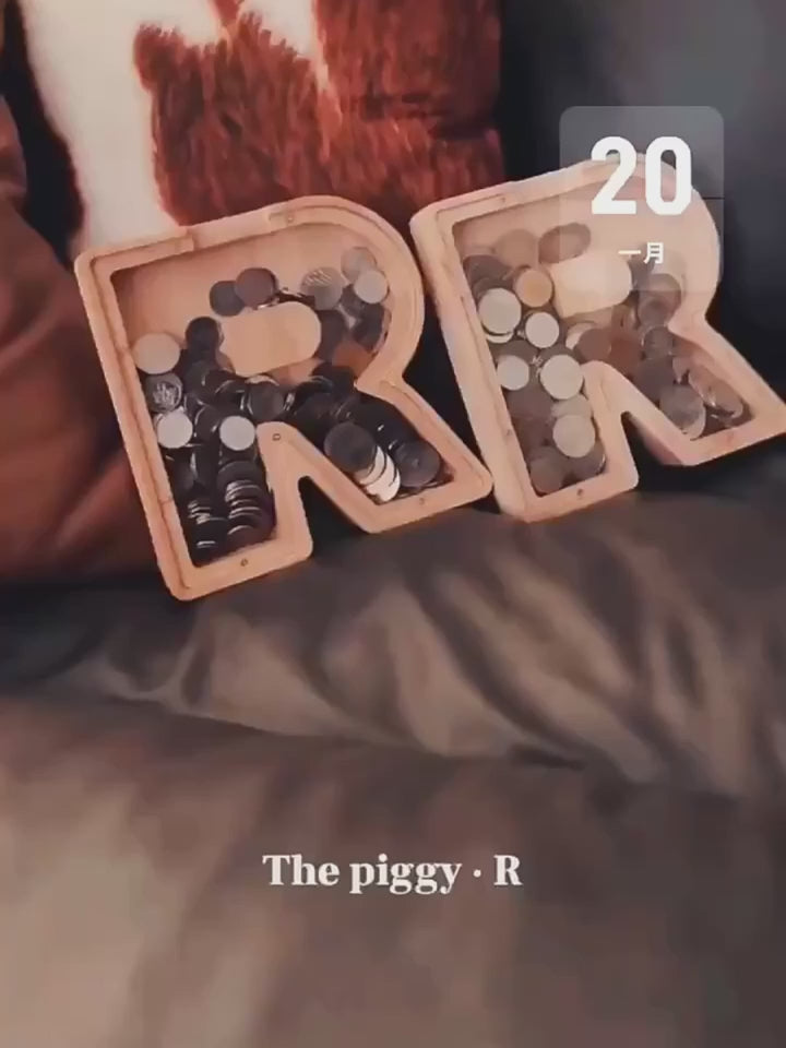 Wooden Letters Piggy Bank